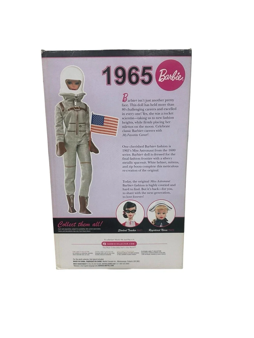2009 Barbie My Favorite Career Astronaut Rocket Scientist 1965 Reproduction 4474